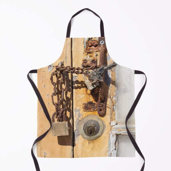 Item preview, Rusty Padlock On Weathered Wooden Door With Peeling Paint, Vintage Keyhole And Texture designed and sold by Nmallia.