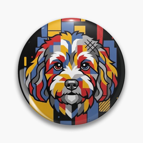 Item preview, Funny Cavapoo Colorful Blocks Geometric Art Mom Dad Kids designed and sold by FurryHavenPH.