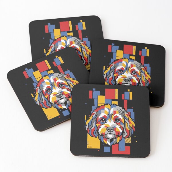 Item preview, Funny Cavapoo Colorful Blocks Geometric Art Mom Dad Kids designed and sold by FurryHavenPH.
