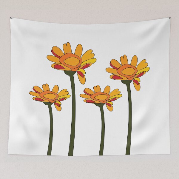 Item preview, Whimsical Orange Red Flower Floral designed and sold by Nisha Prabhu.