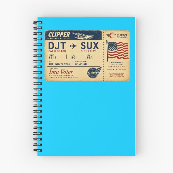 Item preview, ✈️ DJT → SUX Boarding Pass - LAST CALL FOR DEMOCRACY COLLECTION ✈️ - Vintage Classic Clipper - Passenger Ima Voter designed and sold by WheelieGdArt.
