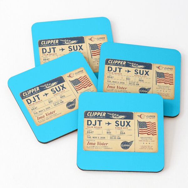Item preview, ✈️ DJT → SUX Boarding Pass - LAST CALL FOR DEMOCRACY COLLECTION ✈️ - Vintage Classic Clipper - Passenger Ima Voter designed and sold by WheelieGdArt.