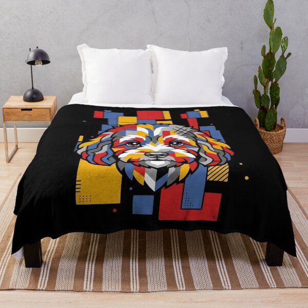 Aperçu de l'œuvre Cavapoo amusant, blocs colorés, art géométrique, maman, papa, enfants créée et vendue par FurryHavenPH.
