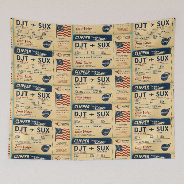 Item preview, ✈️ DJT → SUX Boarding Pass - LAST CALL FOR DEMOCRACY COLLECTION ✈️ - Vintage Classic Clipper - Passenger Ima Voter designed and sold by WheelieGdArt.