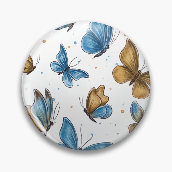 Item preview, Butterflies, blue and gold butterflies, butterfly pattern, wildlife, nature conservation, summer pattern designed and sold by ArtbySvetik.