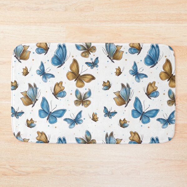 Item preview, Butterflies, blue and gold butterflies, butterfly pattern, wildlife, nature conservation, summer pattern designed and sold by ArtbySvetik.