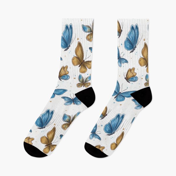 Item preview, Butterflies, blue and gold butterflies, butterfly pattern, wildlife, nature conservation, summer pattern designed and sold by ArtbySvetik.