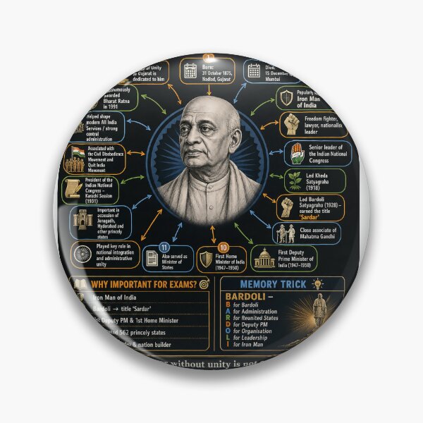 Item preview, Sardar Vallabhbhai Patel Educational Mind Map designed and sold by KARTICK DUTTA.