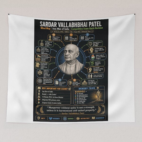 Item preview, Sardar Vallabhbhai Patel Educational Mind Map designed and sold by KARTICK DUTTA.
