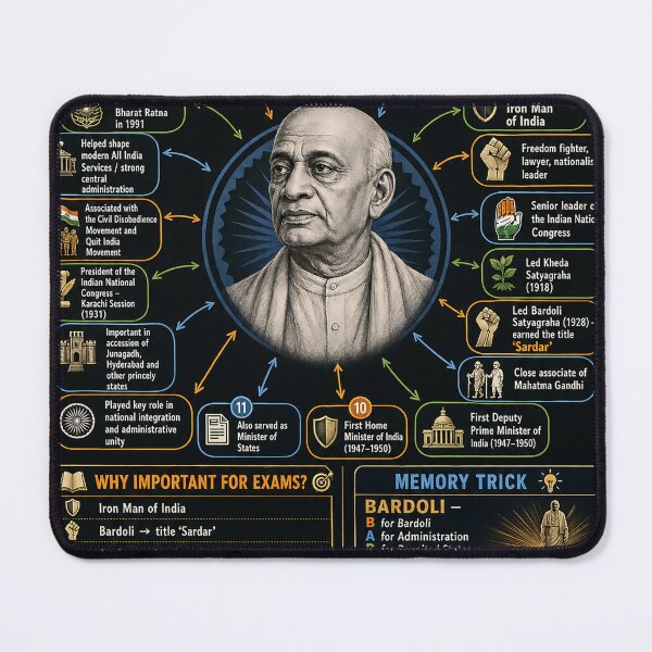 Item preview, Sardar Vallabhbhai Patel Educational Mind Map designed and sold by KARTICK DUTTA.