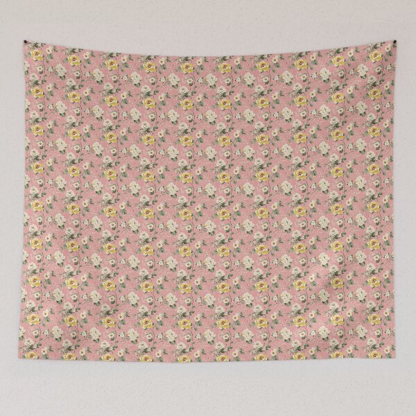 Item preview, Vintage Cottage Pink and Yellow Floral Pattern designed and sold by LouieVanille.