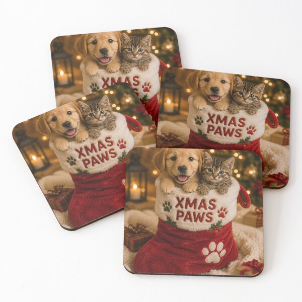 Item preview, Xmas Paws Puppy and Kitten Portrait designed and sold by BagFactoryUK.