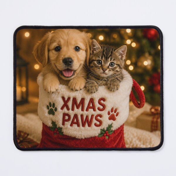 Item preview, Xmas Paws Puppy and Kitten Portrait designed and sold by BagFactoryUK.