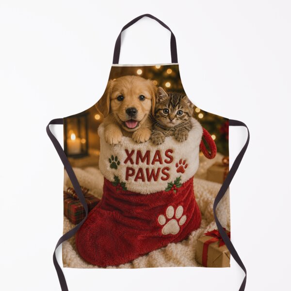 Item preview, Xmas Paws Puppy and Kitten Portrait designed and sold by BagFactoryUK.