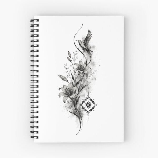 Item preview, Vintage Lily & Hummingbird Botanical Illustration designed and sold by PetalGarden.