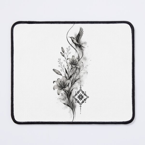 Item preview, Vintage Lily & Hummingbird Botanical Illustration designed and sold by PetalGarden.