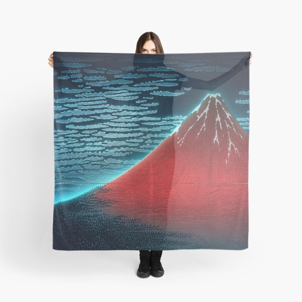 Item preview, Moonlight Glow Red Fuji | Neon Ukiyo-e Re:Mix | Japanese Art | Mount Fuji Metal designed and sold by vekotpu.