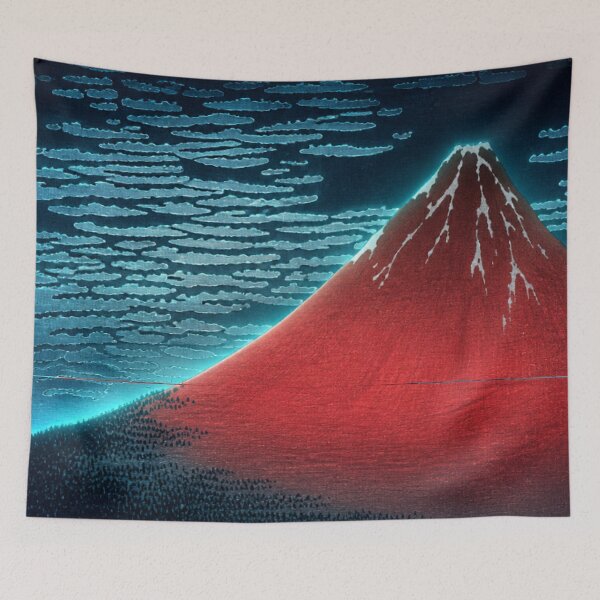 Item preview, Moonlight Glow Red Fuji | Neon Ukiyo-e Re:Mix | Japanese Art | Mount Fuji Metal designed and sold by vekotpu.