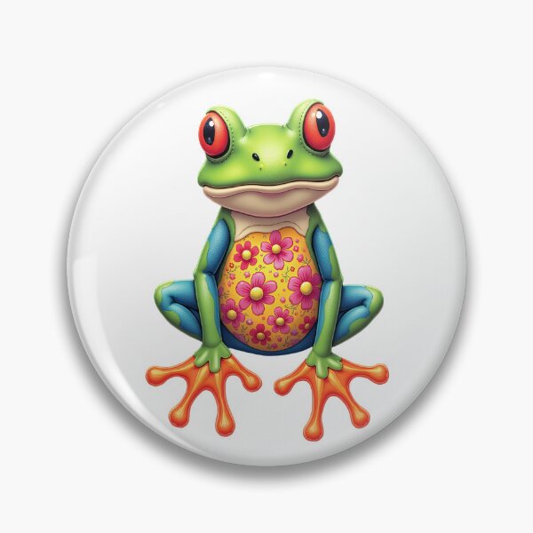Item preview, Cute Floral Frog | Colorful Red-Eyed Tree Frog Art designed and sold by WonderWaresGifts.