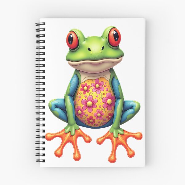Item preview, Cute Floral Frog | Colorful Red-Eyed Tree Frog Art designed and sold by WonderWaresGifts.