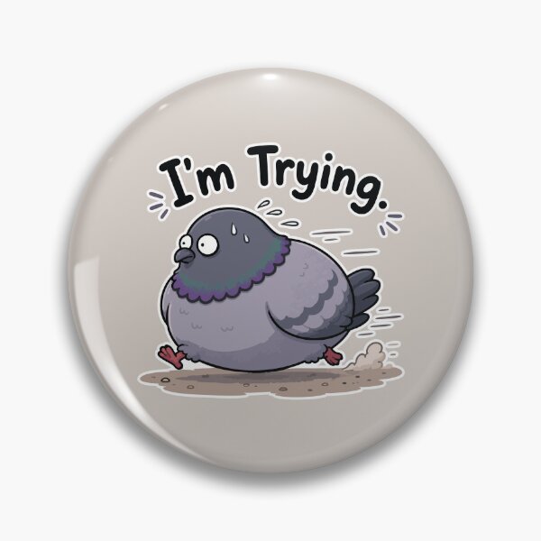 Item preview, I'm Trying Funny Pigeon Running Bird Meme Sticker Cute Reaction designed and sold by SimplePoDesign.