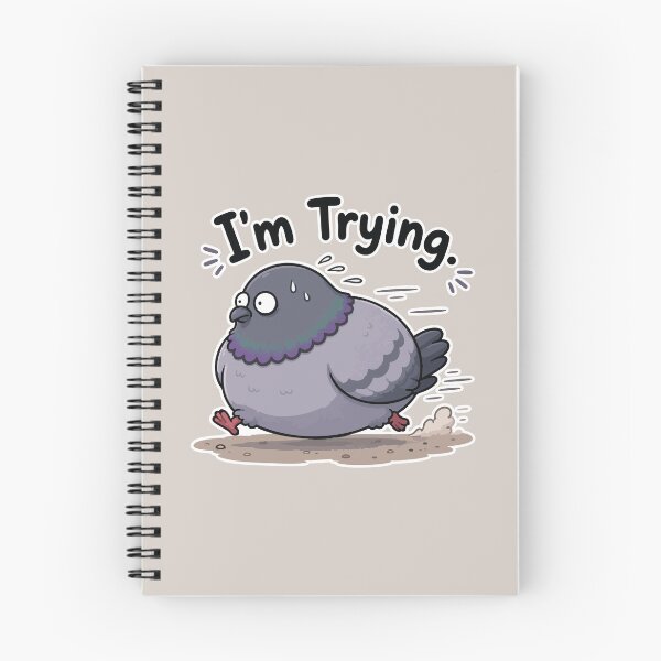 Item preview, I'm Trying Funny Pigeon Running Bird Meme Sticker Cute Reaction designed and sold by SimplePoDesign.