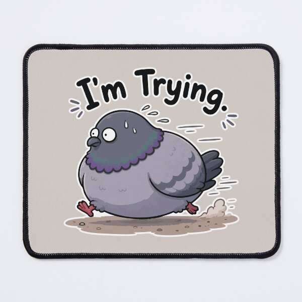 Item preview, I'm Trying Funny Pigeon Running Bird Meme Sticker Cute Reaction designed and sold by SimplePoDesign.