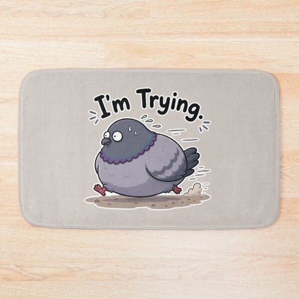 Item preview, I'm Trying Funny Pigeon Running Bird Meme Sticker Cute Reaction designed and sold by SimplePoDesign.