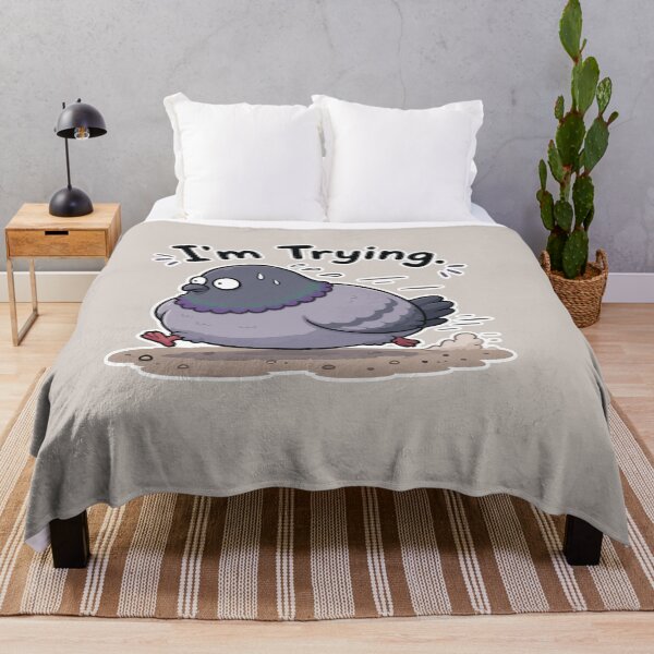 Item preview, I'm Trying Funny Pigeon Running Bird Meme Sticker Cute Reaction designed and sold by SimplePoDesign.
