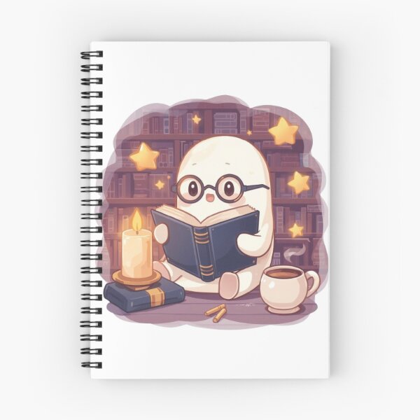 Item preview, Library Ghost Reading Club | Cute Bookworm Ghost Sticker designed and sold by Stylestickers55.