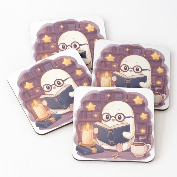 Item preview, Library Ghost Reading Club | Cute Bookworm Ghost Sticker designed and sold by Stylestickers55.