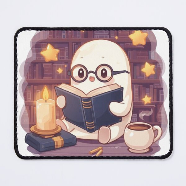 Item preview, Library Ghost Reading Club | Cute Bookworm Ghost Sticker designed and sold by Stylestickers55.
