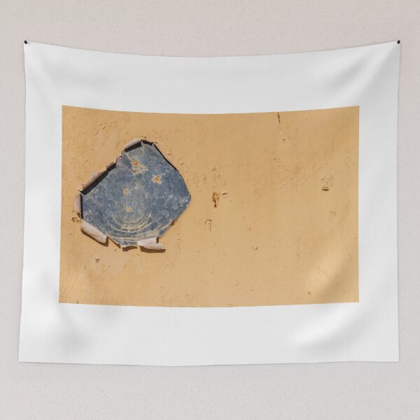Item preview, Peeling Yellow Wall With Exposed Dark Plaster And Weathered Paint Texture designed and sold by Nmallia.