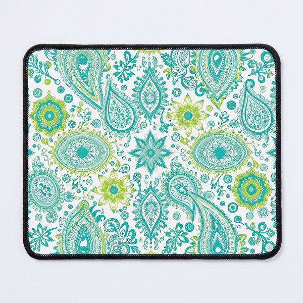 Item preview, Intricate Paisley Pattern in Vibrant Teal and Green Hues designed and sold by Lucia Amaris Art.