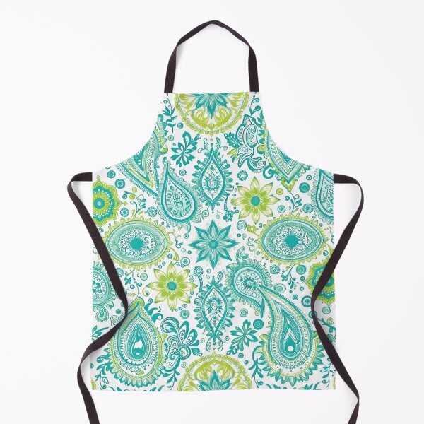Item preview, Intricate Paisley Pattern in Vibrant Teal and Green Hues designed and sold by Lucia Amaris Art.