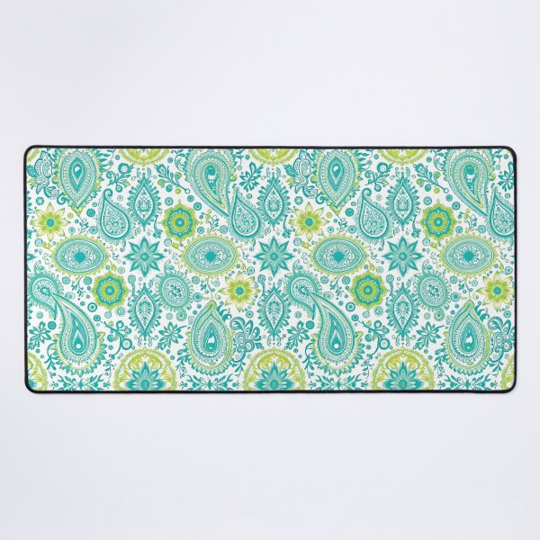 Item preview, Intricate Paisley Pattern in Vibrant Teal and Green Hues designed and sold by Lucia Amaris Art.