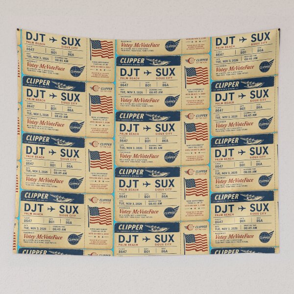 Item preview, ✈️ DJT → SUX Boarding Pass - LAST CALL FOR DEMOCRACY COLLECTION ✈️ - Vintage Classic Clipper - Passenger Votey McVoteFace designed and sold by WheelieGdArt.