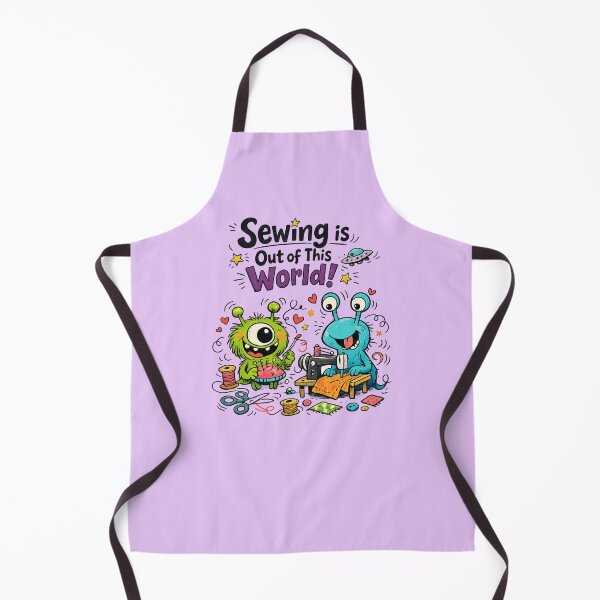 Item preview, Alien Sewing Is Out of This World! Funny Sewing Lover Cartoon Sticker designed and sold by EverStitchStudio ★★★★★.