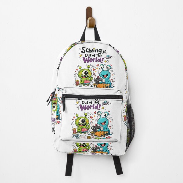 Item preview, Alien Sewing Is Out of This World! Funny Sewing Lover Cartoon Sticker designed and sold by EverStitchStudio ★★★★★.
