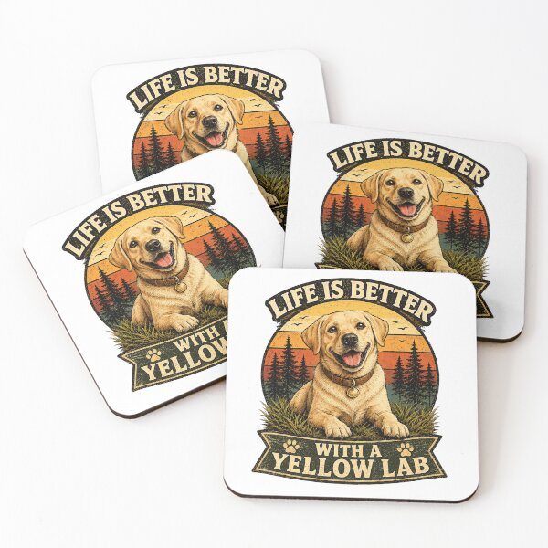 Item preview, Life Is Better With A Yellow Lab | Vintage Labrador Retriever Dog Lover T-Shirt designed and sold by Goodthingstree.