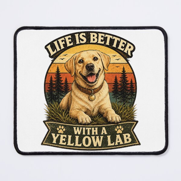 Item preview, Life Is Better With A Yellow Lab | Vintage Labrador Retriever Dog Lover T-Shirt designed and sold by Goodthingstree.