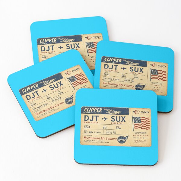 Item preview, ✈️ DJT → SUX Boarding Pass - LAST CALL FOR DEMOCRACY COLLECTION ✈️ - Vintage Classic Clipper - Passenger Reclaiming My Country designed and sold by WheelieGdArt.