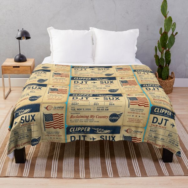 Item preview, ✈️ DJT → SUX Boarding Pass - LAST CALL FOR DEMOCRACY COLLECTION ✈️ - Vintage Classic Clipper - Passenger Reclaiming My Country designed and sold by WheelieGdArt.
