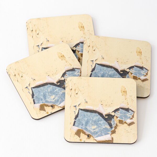 Item preview, Peeling Yellow Wall With Exposed Dark Plaster And Weathered Paint Texture designed and sold by Nmallia.