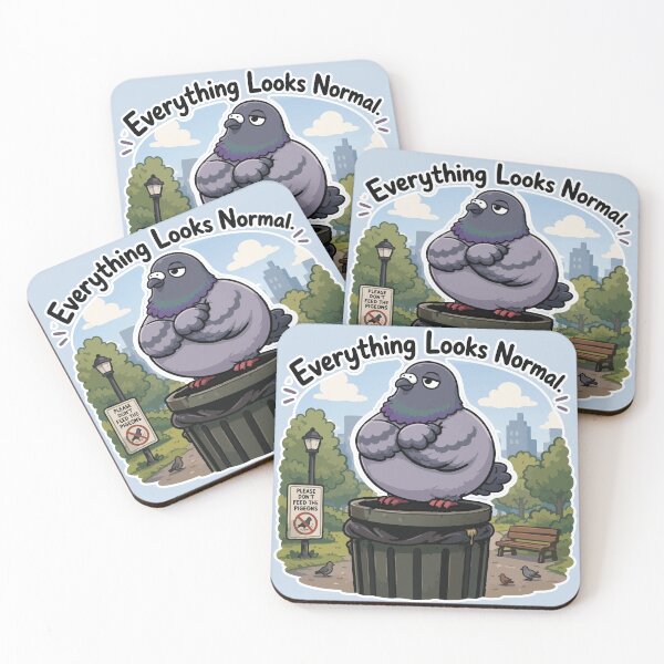 Item preview, Everything Looks Normal Funny Pigeon Trash Can Bird Meme Sticker designed and sold by SimplePoDesign.