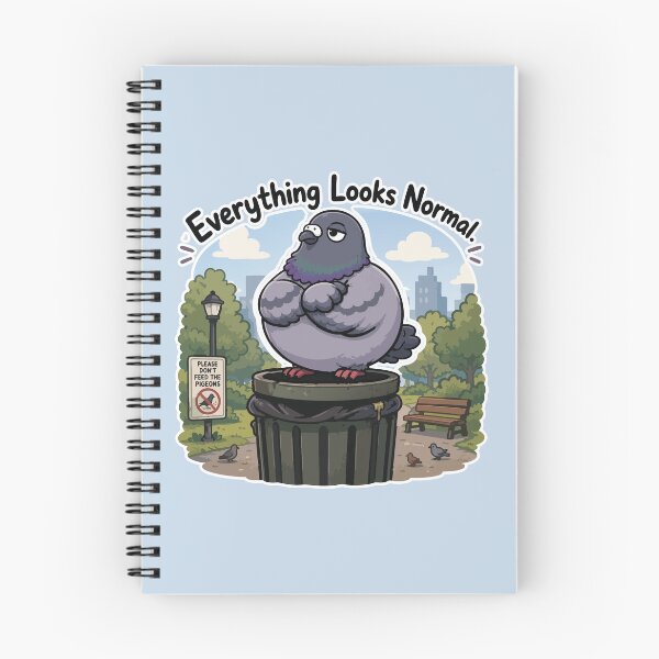 Item preview, Everything Looks Normal Funny Pigeon Trash Can Bird Meme Sticker designed and sold by SimplePoDesign.