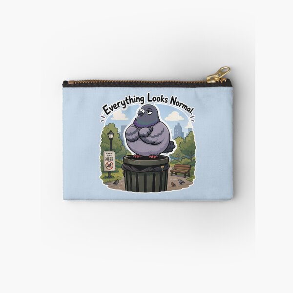 Item preview, Everything Looks Normal Funny Pigeon Trash Can Bird Meme Sticker designed and sold by SimplePoDesign.