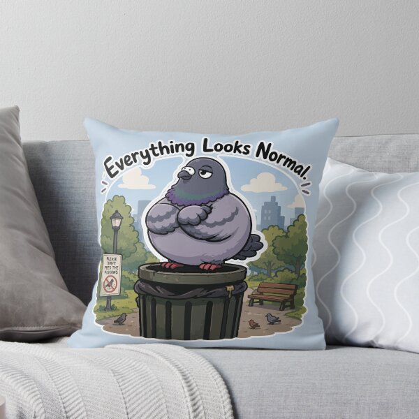 Item preview, Everything Looks Normal Funny Pigeon Trash Can Bird Meme Sticker designed and sold by SimplePoDesign.