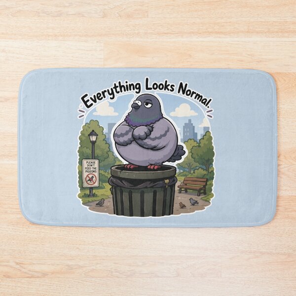Item preview, Everything Looks Normal Funny Pigeon Trash Can Bird Meme Sticker designed and sold by SimplePoDesign.