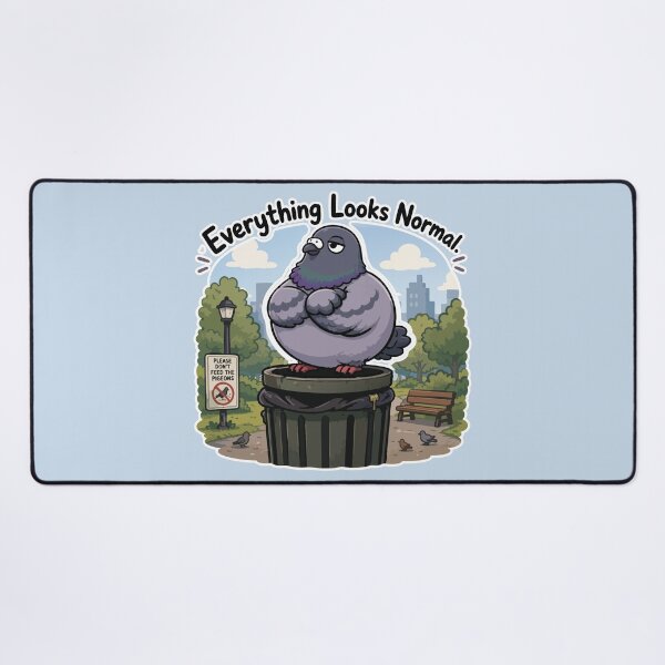 Item preview, Everything Looks Normal Funny Pigeon Trash Can Bird Meme Sticker designed and sold by SimplePoDesign.